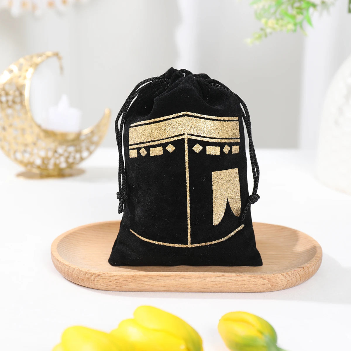 Elysance™ Eid Mubarak - x6 Black & Gold Velvet Gift Bags