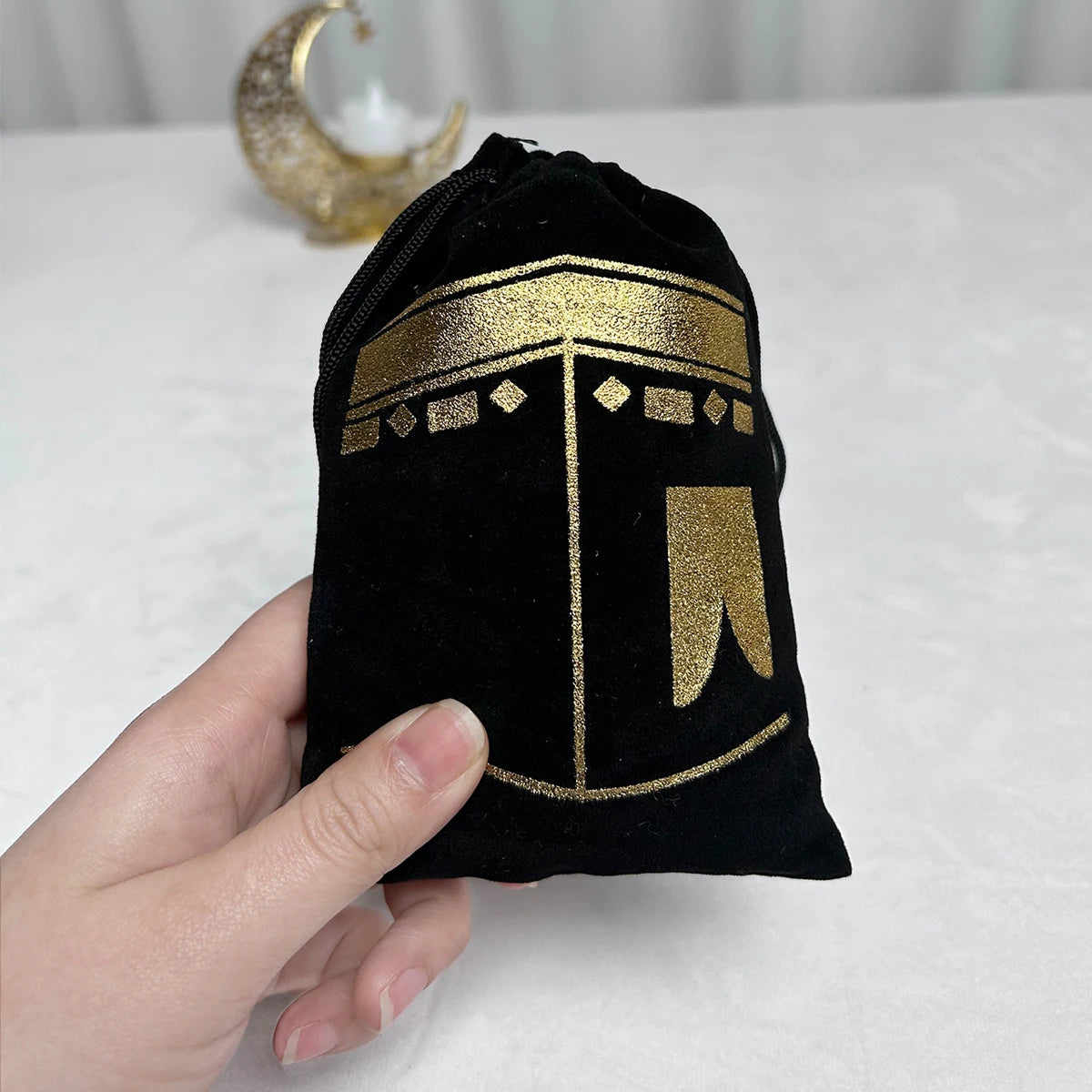 Elysance™ Eid Mubarak - x6 Black & Gold Velvet Gift Bags