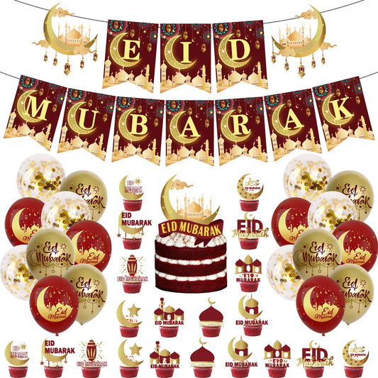 Elysance™ Eid Mubarak - Decoration Set Gold & Red